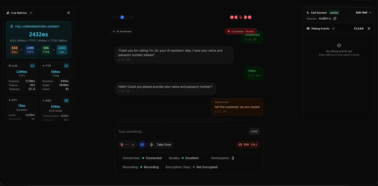 AI Voice Agent supervisor dashboard